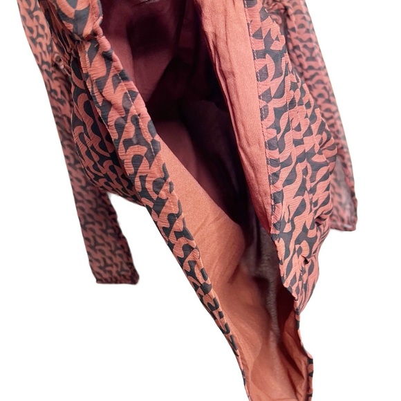 NWT A New Day Women's Ruched V Neck Long Sleeve Geometric Print Mini Dress - Picture 6 of 16